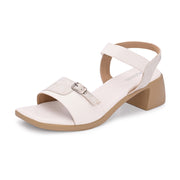 Women Block Heel Sandals (W-SN-20-WHITE)