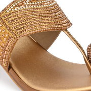 Women Crystal Embellished Block Heel Sandals (W-SN-21-ANTIQUE)