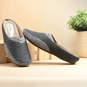 Women Black & Grey Comfort Slip-On Flats (W-ST-18-BLACK)