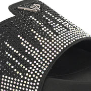 West Port Women Black Embellished Comfort Slide Sandals (W-STARDUST-20-BLACK-MULTI)