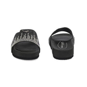West Port Women Black Embellished Comfort Slide Sandals (W-STARDUST-20-BLACK-MULTI)