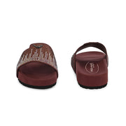West Port Women Brown Embellished Comfort Slide Sandals (W-STARDUST-20-BROWN-MULTI)