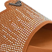 West Port Women Tan Embellished Comfort Slide Sandals (W-STARDUST-20-TAN-MULTI)