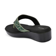 Women Slip-On Toe Post Thong Flats (W-TT-10-BOTTLE-GREEN)
