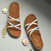 Women Colorful Strap Sandals - Premium Collection (W-UV-01-WHITE-MULTI)