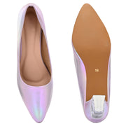 Women Pointed-Toe Pumps (W-VI-11-PURPLE-RAINBOW)