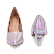 Women Pointed-Toe Pumps (W-VI-11-PURPLE-RAINBOW)