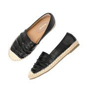 Women Black Espadrilles Loafers (W-V1-18-BLACK)