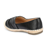 Women Black Espadrilles Loafers (W-V1-18-BLACK)