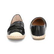 Women Black Espadrilles Loafers (W-V1-18-BLACK)