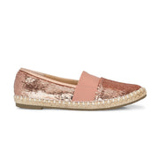 Women RoseGold Sequin Espadrilles Loafers (W-V1-19-ROSEGOLD)