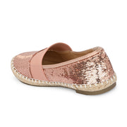 Women RoseGold Sequin Espadrilles Loafers (W-V1-19-ROSEGOLD)