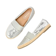 Women Silver Sequin Espadrilles Loafers (W-V1-19-SILVER)