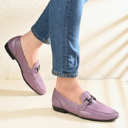 Women Premium Leather Loafers (W-VICTORIA-02-LILAC)