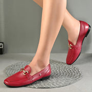 Women Premium Leather Loafers (W-VICTORIA-02-RED)