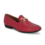 Women Premium Leather Loafers (W-VICTORIA-02-RED)