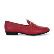 Women Premium Leather Loafers (W-VICTORIA-02-RED)