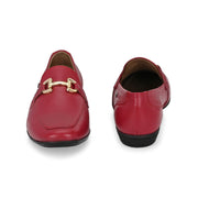 Women Premium Leather Loafers (W-VICTORIA-02-RED)