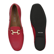 Women Premium Leather Loafers (W-VICTORIA-02-RED)