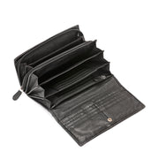 West Port Premium Leather Women Clutch Wallet (W-WT-AO-01-BLACK)