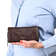 West Port Premium Leather Women Clutch Wallet (W-WT-AO-01-BROWN)