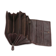 West Port Premium Leather Women Clutch Wallet (W-WT-AO-01-BROWN)