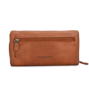 West Port Premium Leather Women Clutch Wallet (W-WT-AO-01-COGNAC)
