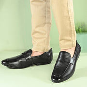 Men Premium Leather Penny Loafers (WALKFREE-30-BLACK)