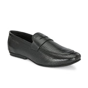 Men Premium Leather Penny Loafers (WALKFREE-30-BLACK)