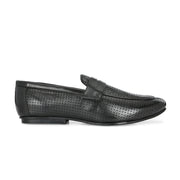 Men Premium Leather Penny Loafers (WALKFREE-30-BLACK)