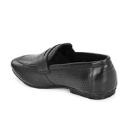Men Premium Leather Penny Loafers (WALKFREE-30-BLACK)