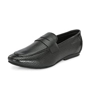 Men Premium Leather Penny Loafers (WALKFREE-30-BLACK)