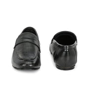 Men Premium Leather Penny Loafers (WALKFREE-30-BLACK)