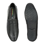 Men Premium Leather Penny Loafers (WALKFREE-30-BLACK)