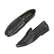 Men Premium Leather Penny Loafers (WALKFREE-30-BLACK)