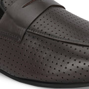 Men Premium Leather Penny Loafers (WALKFREE-30-BROWN)