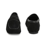 Men Premium Suede Leather Penny Loafers (WalkFree-31-Black)
