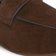Men Premium Suede Leather Penny Loafers (WalkFree-31-Brown)