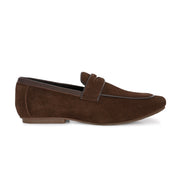 Men Premium Suede Leather Penny Loafers (WalkFree-31-Brown)