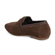 Men Premium Suede Leather Penny Loafers (WalkFree-31-Brown)