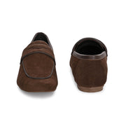 Men Premium Suede Leather Penny Loafers (WalkFree-31-Brown)