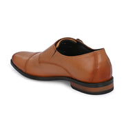 Men Premium Leather Double Monk Strap Formal Partywear Shoes (Winston-80-Tan)
