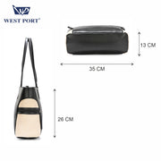 West Port Premium Tote Handbag for Women (WP-BOSS-BELLE-BLACK)