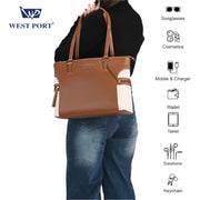 West Port Premium Tote Handbag for Women (WP-BOSS-BELLE-TAN)