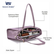 West Port Premium Tote Handbag for Women (WP-ELAN-PEACH)