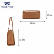 West Port Premium Tote Handbag for Women (WP-ELAN-TAN)