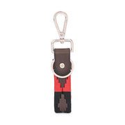 West Port Premium Leather Handcrafted Keychain (WP-KEYCHAIN-01-BLACK-RED)