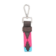 West Port Premium Leather Handcrafted Keychain (WP-KEYCHAIN-02-BLUE-PINK)