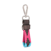 West Port Premium Leather Handcrafted Keychain (WP-KEYCHAIN-02-BLUE-PINK)