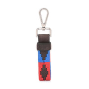 West Port Premium Leather Handcrafted Keychain (WP-KEYCHAIN-03-RED-BLUE)